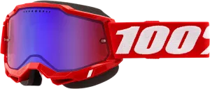 100% Accuri 2 Snow Goggles - Red - Red/Blue Mirror 50022-00005