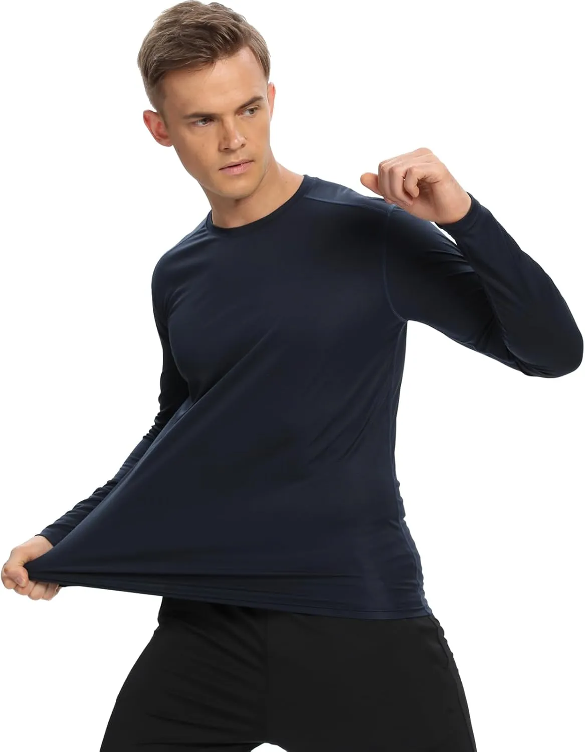 1/3 /6 Pack Mens Long Sleeve T Shirts,Running Sun Protection UPF 50  Shirts Quick-Dry Lightweight Workout T-Shirts
