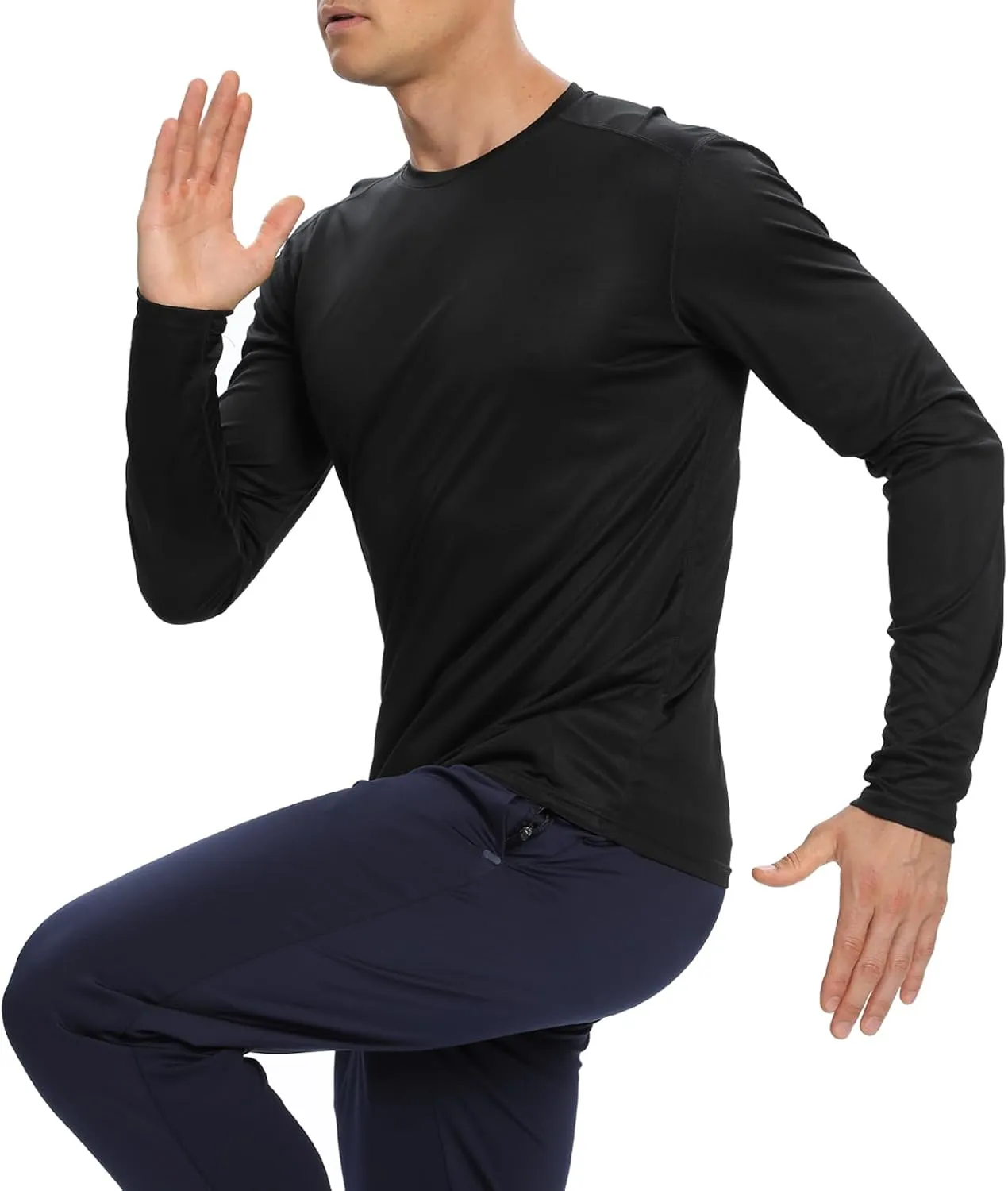 1/3 /6 Pack Mens Long Sleeve T Shirts,Running Sun Protection UPF 50  Shirts Quick-Dry Lightweight Workout T-Shirts