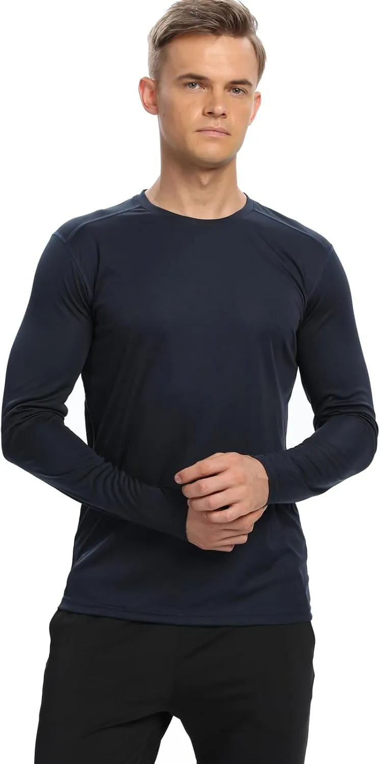 1/3 /6 Pack Mens Long Sleeve T Shirts,Running Sun Protection UPF 50  Shirts Quick-Dry Lightweight Workout T-Shirts
