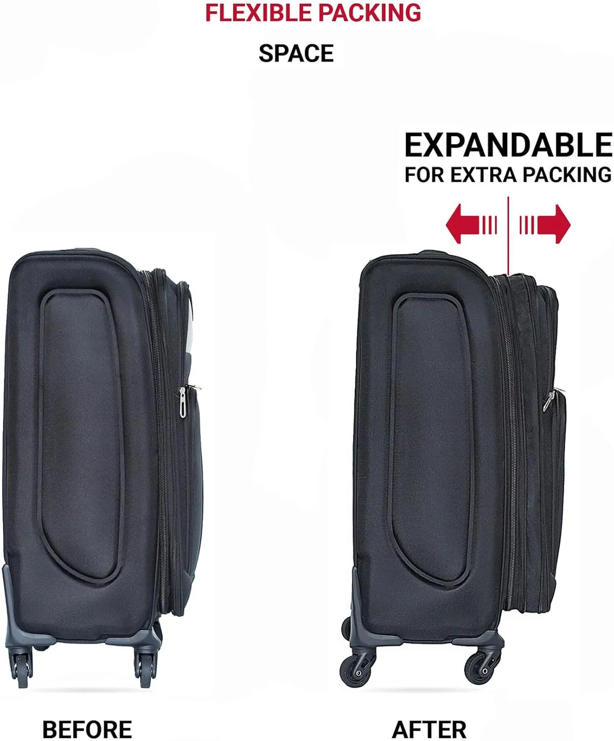 2-Piece Spinner Luggage Set with Backpack - 360 Spinner Wheels, Lightweight Fabric Softside Suitcases (20/24 Inch), Carry-On Approved Travel Luggage Sets, (Black-1)