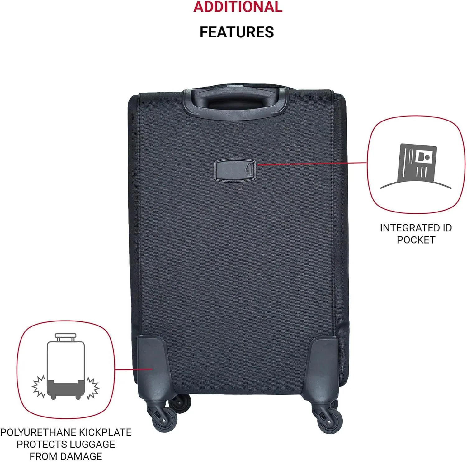 2-Piece Spinner Luggage Set with Backpack - 360 Spinner Wheels, Lightweight Fabric Softside Suitcases (20/24 Inch), Carry-On Approved Travel Luggage Sets, (Black-1)