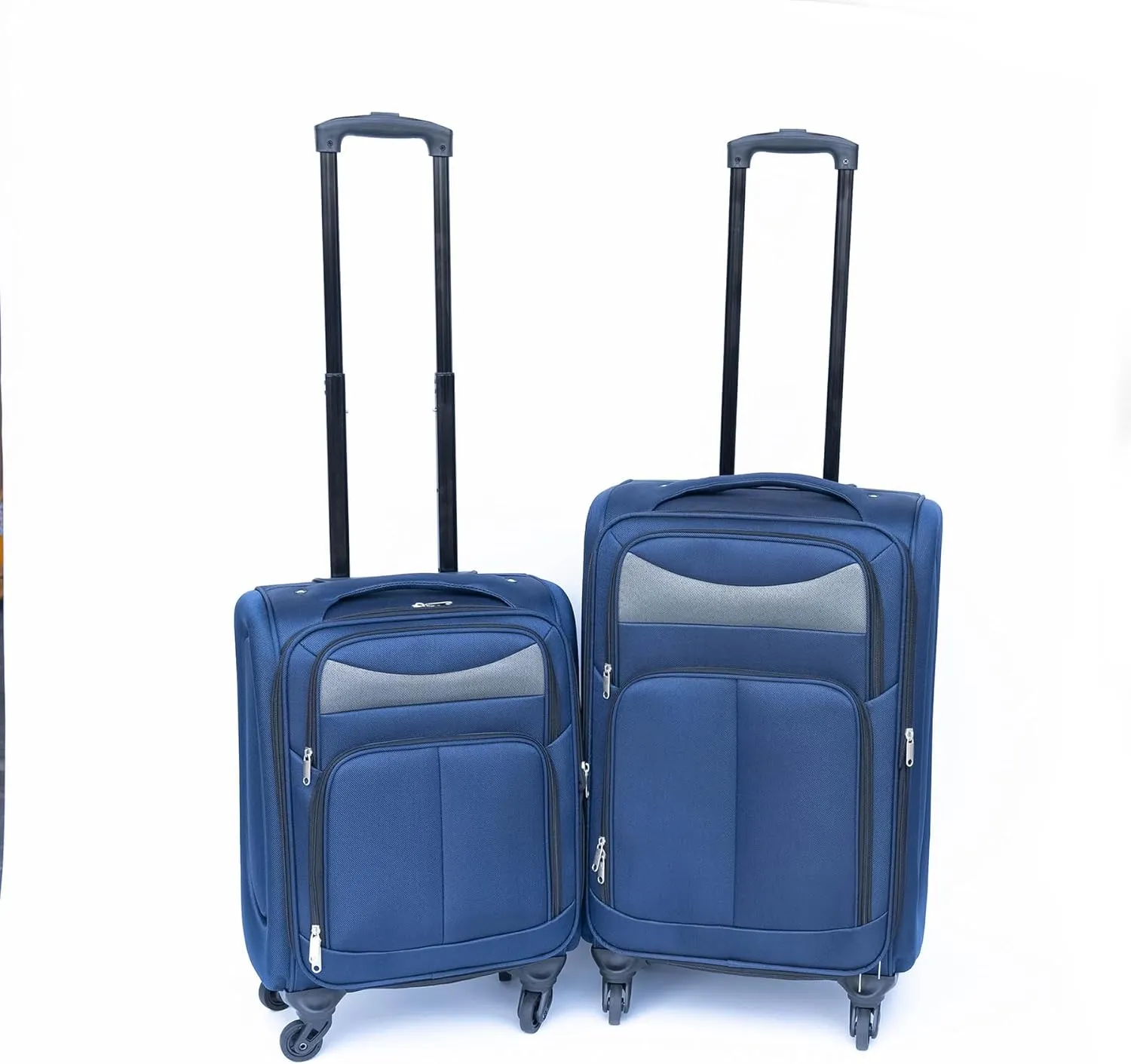 2-Piece Spinner Luggage Set with Backpack - 360 Spinner Wheels, Lightweight Fabric Softside Suitcases (20/24 Inch), Carry-On Approved Travel Luggage Sets, (Blue-1)