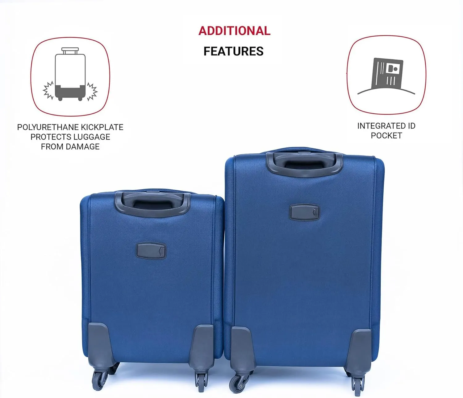 2-Piece Spinner Luggage Set with Backpack - 360 Spinner Wheels, Lightweight Fabric Softside Suitcases (20/24 Inch), Carry-On Approved Travel Luggage Sets, (Blue-1)