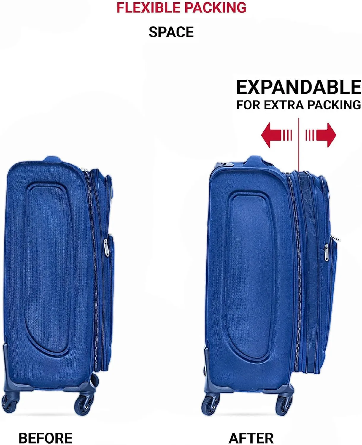 2-Piece Spinner Luggage Set with Backpack - 360 Spinner Wheels, Lightweight Fabric Softside Suitcases (20/24 Inch), Carry-On Approved Travel Luggage Sets, (Blue-1)