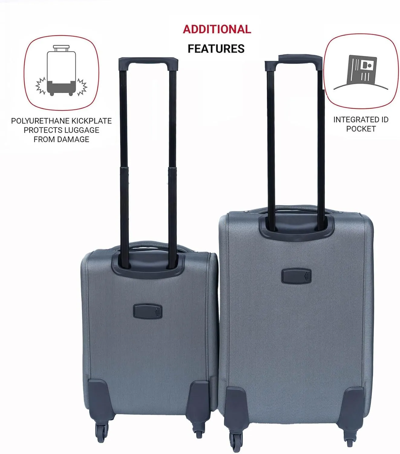2-Piece Spinner Luggage Set with Backpack - 360 Spinner Wheels, Lightweight Fabric Softside Suitcases (20/24 Inch), Carry-On Approved Travel Luggage Sets, (Gray-1)