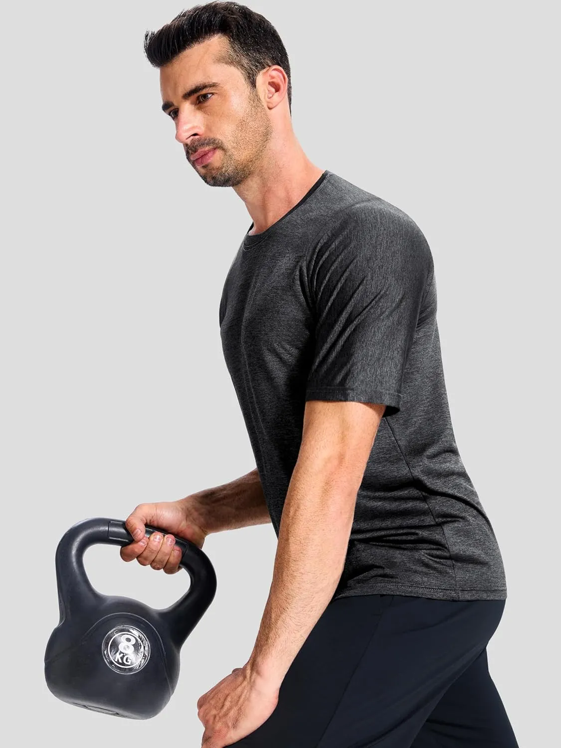 3 Pack Men's Moisture Wicking Dry Fit Tshirts Gym Athletic Performance Short Sleeve Crew Tee Shirts