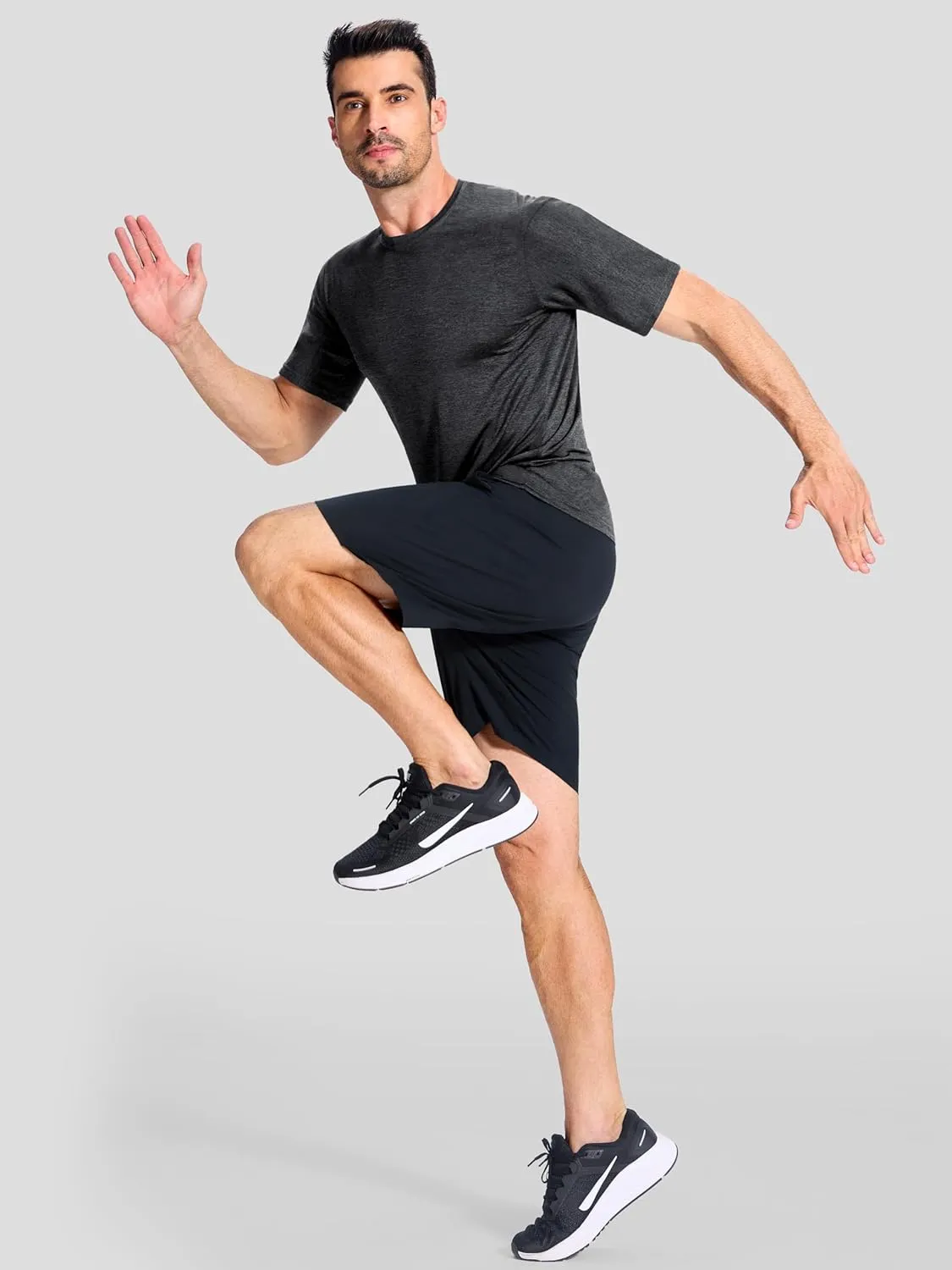3 Pack Men's Moisture Wicking Dry Fit Tshirts Gym Athletic Performance Short Sleeve Crew Tee Shirts