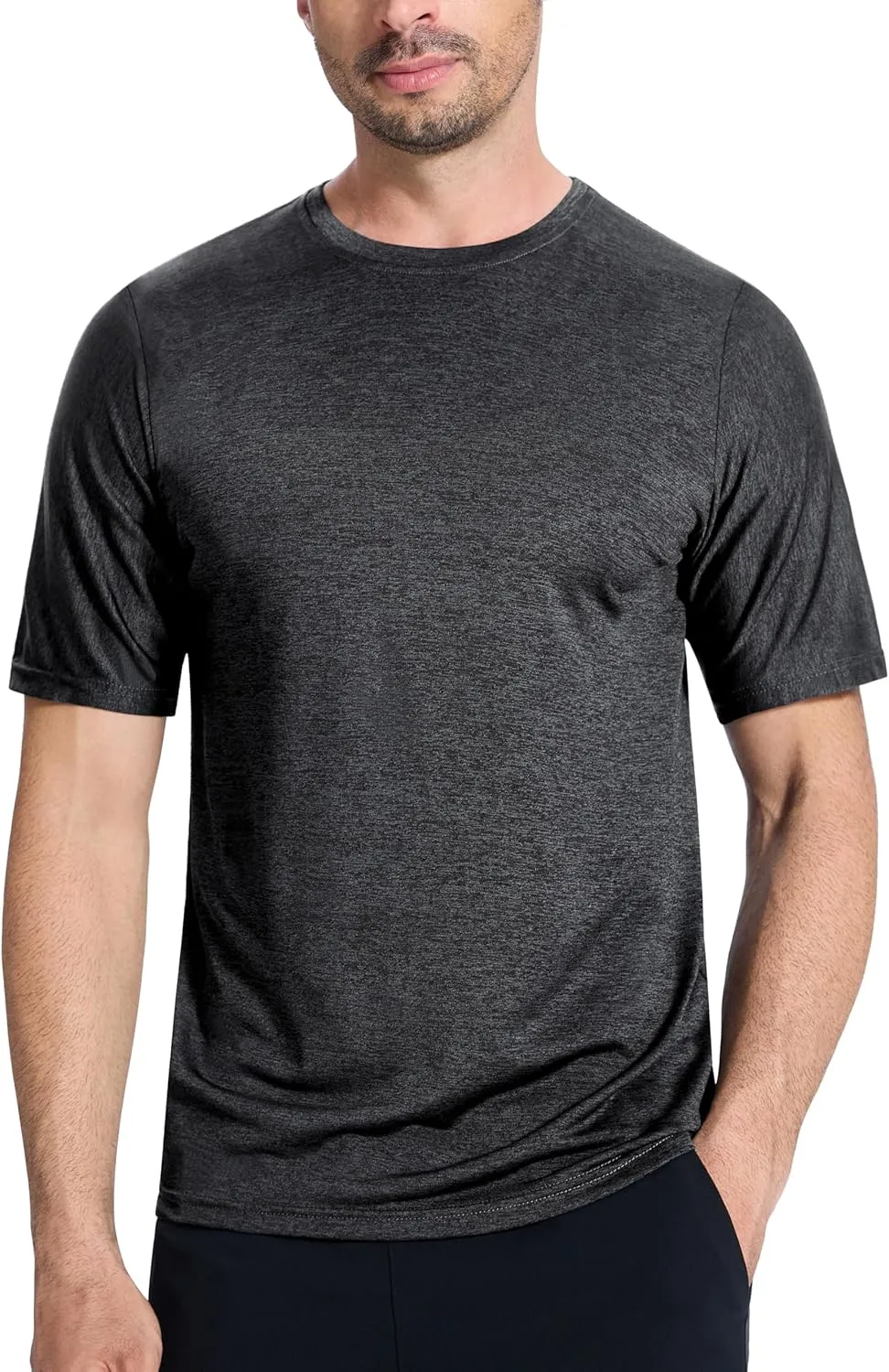 3 Pack Men's Moisture Wicking Dry Fit Tshirts Gym Athletic Performance Short Sleeve Crew Tee Shirts