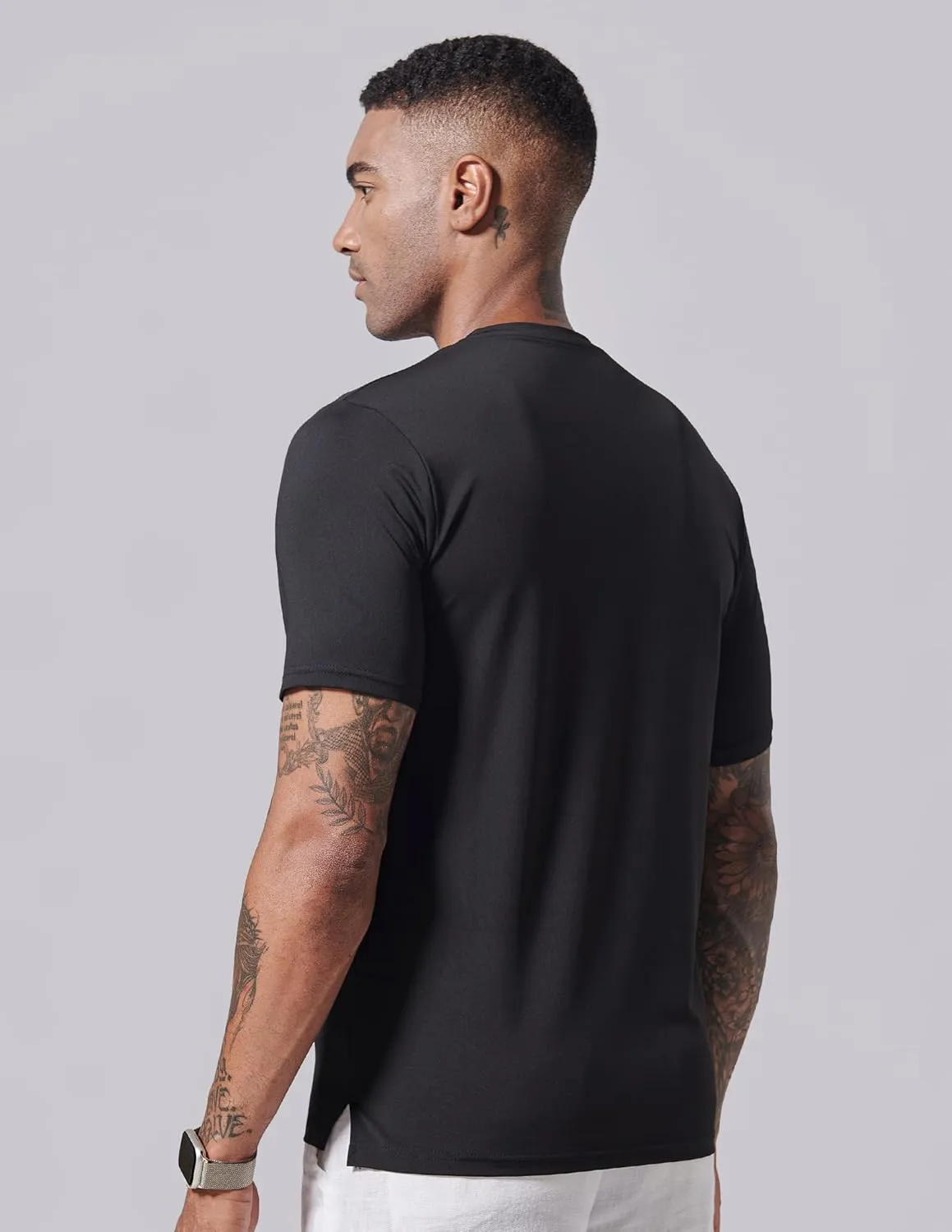 3 Pack: Mens Polo Shirts, Business Casual Golf Henley Work Shirts for Men, Collarless Short Sleeve Stylish Athletic Tshirts