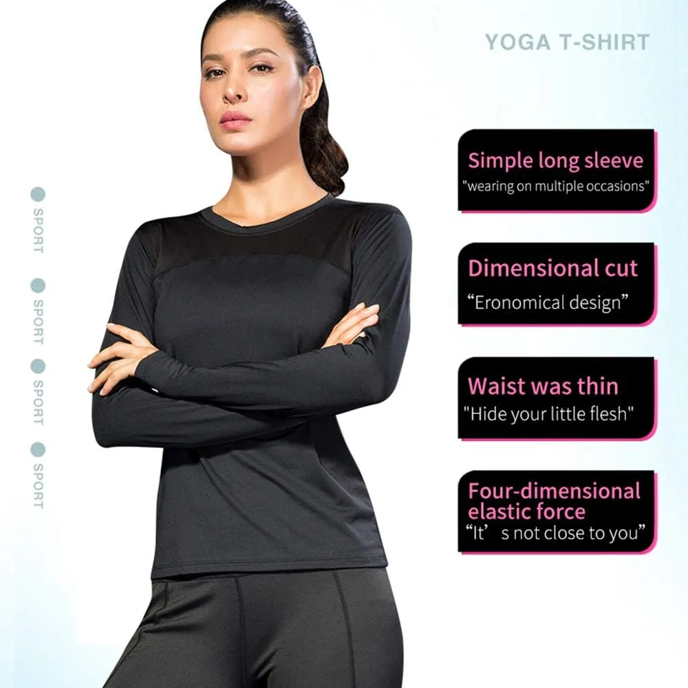 3 Pack Women's Long Sleeve Shirts Performance Base Layer Sports Shirts Training Top Quick Dry Top Shirts Thumb Hole