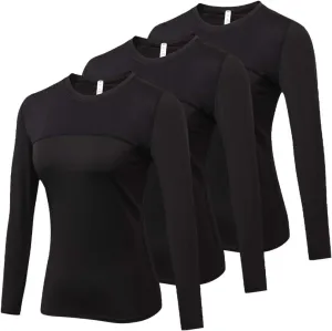 3 Pack Women's Long Sleeve Shirts Performance Base Layer Sports Shirts Training Top Quick Dry Top Shirts Thumb Hole