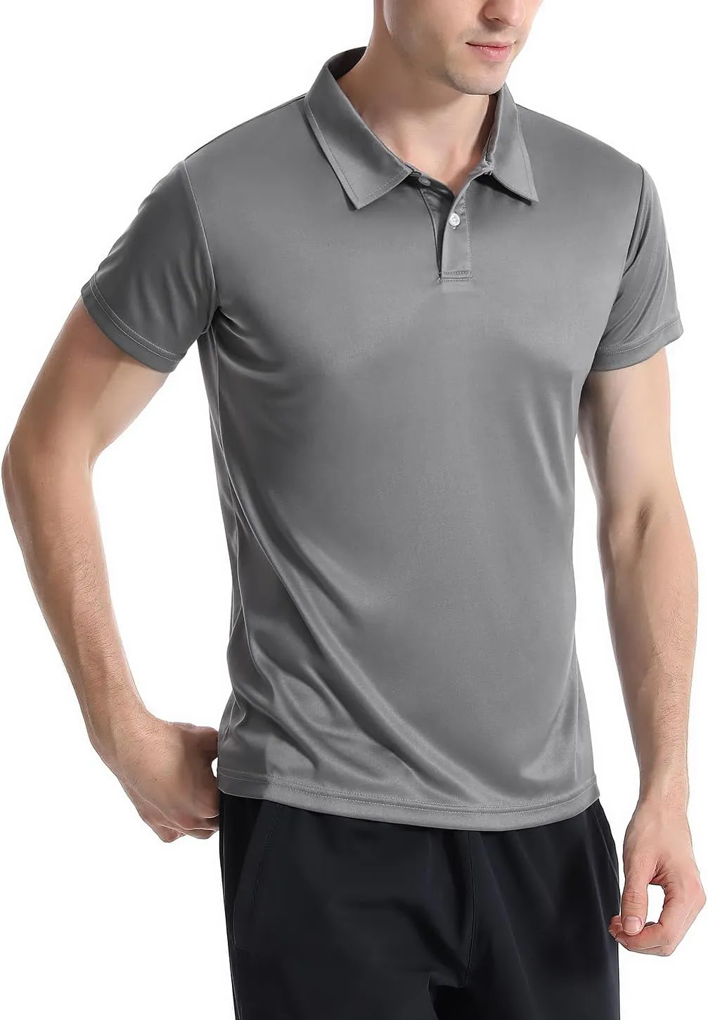 5 Pack Polo Shirts for Men Dry Fit Short Sleeve Golf T-Shirt Moisture Wicking Collared Casual Work Tops
