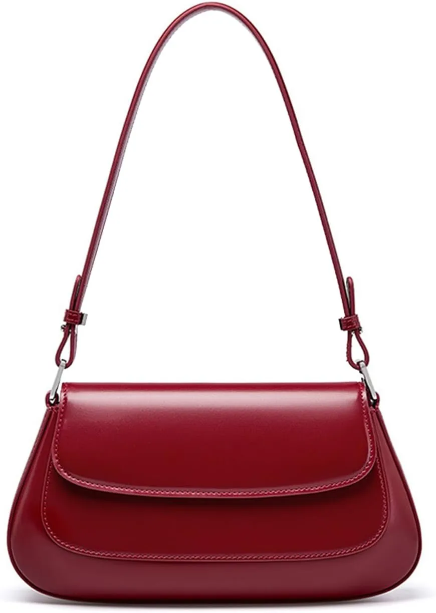 ACOLLIE-Bag New Tide Women's Versatile One-Shoulder Armpit Saddle Bag Cross-Body Leather Bag with Advanced Sensory Fashion
