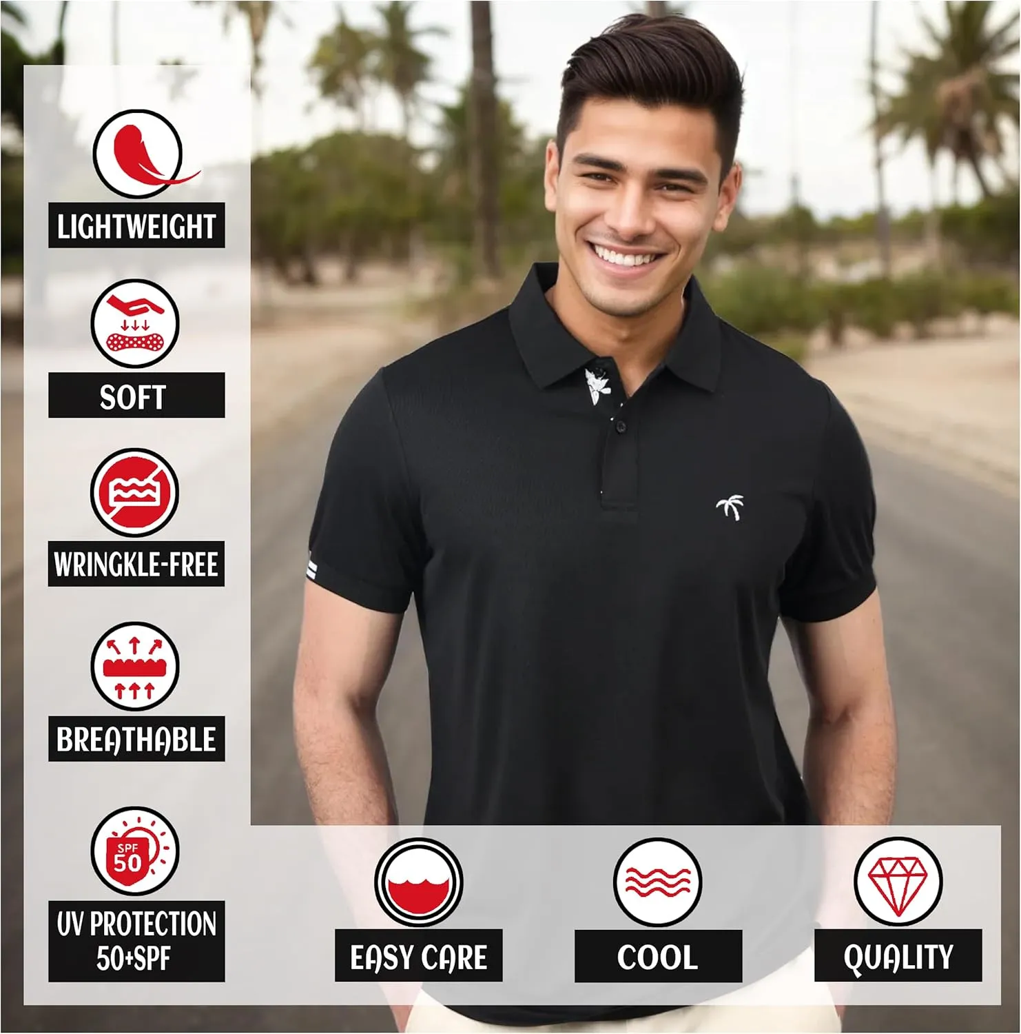 Albert Morris Mens Striped Short Sleeve Polo Shirts 4 Pack