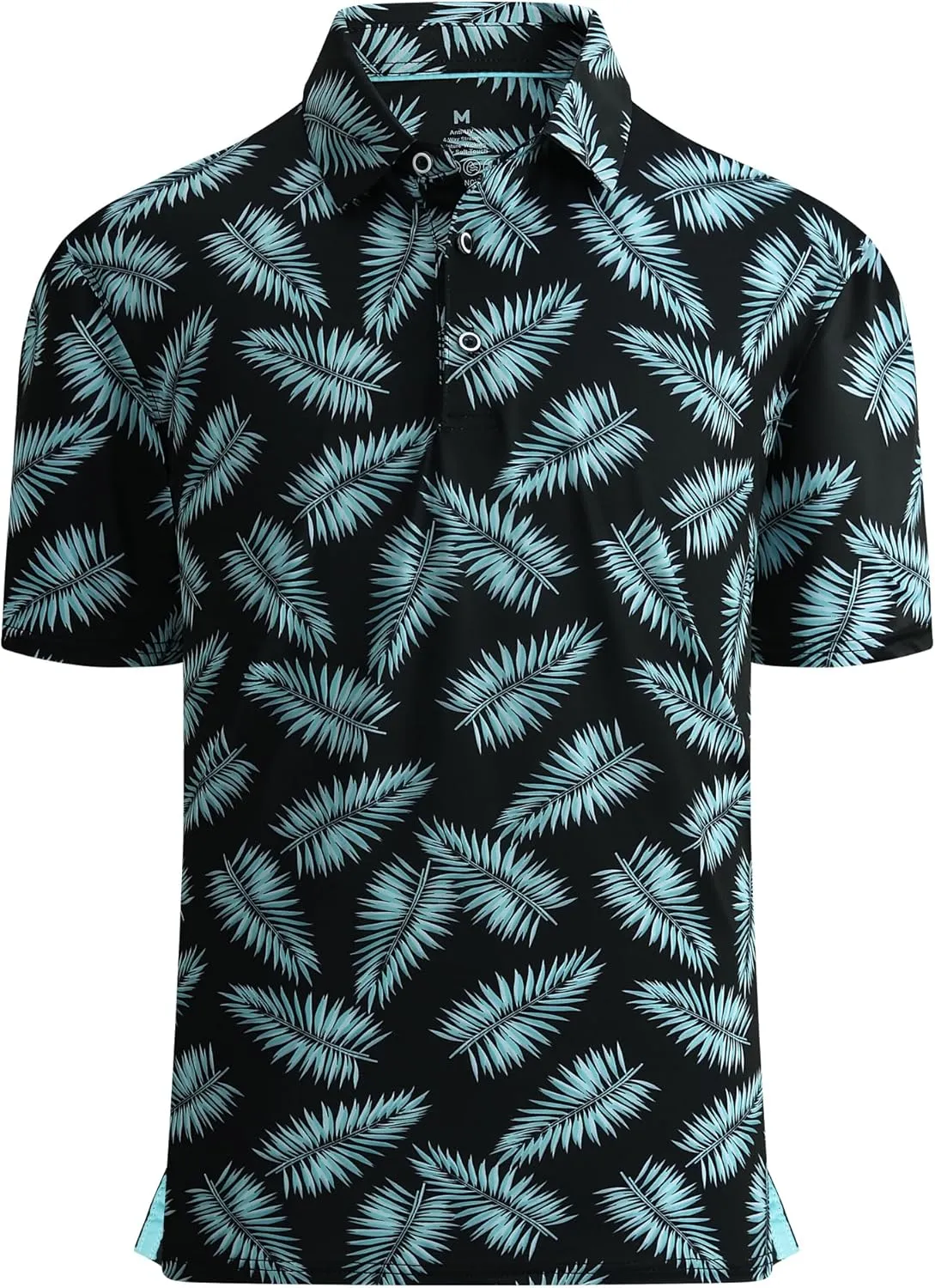 Alex Vando Mens Golf Shirt Moisture Wicking Quick-Dry Print Performance Polo Shirts for Men