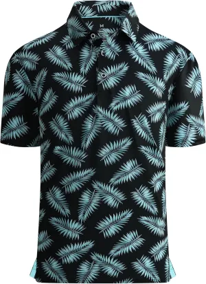 Alex Vando Mens Golf Shirt Moisture Wicking Quick-Dry Print Performance Polo Shirts for Men