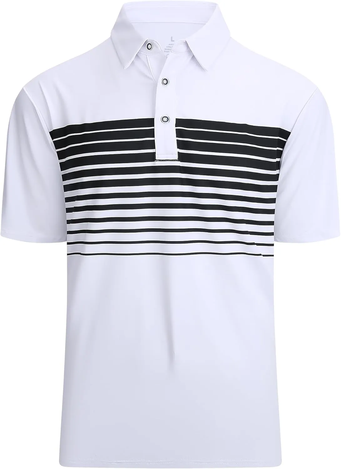 Alex Vando Mens Striped Golf Shirt Moisture Wicking Quick-Dry Sports Polo Shirts