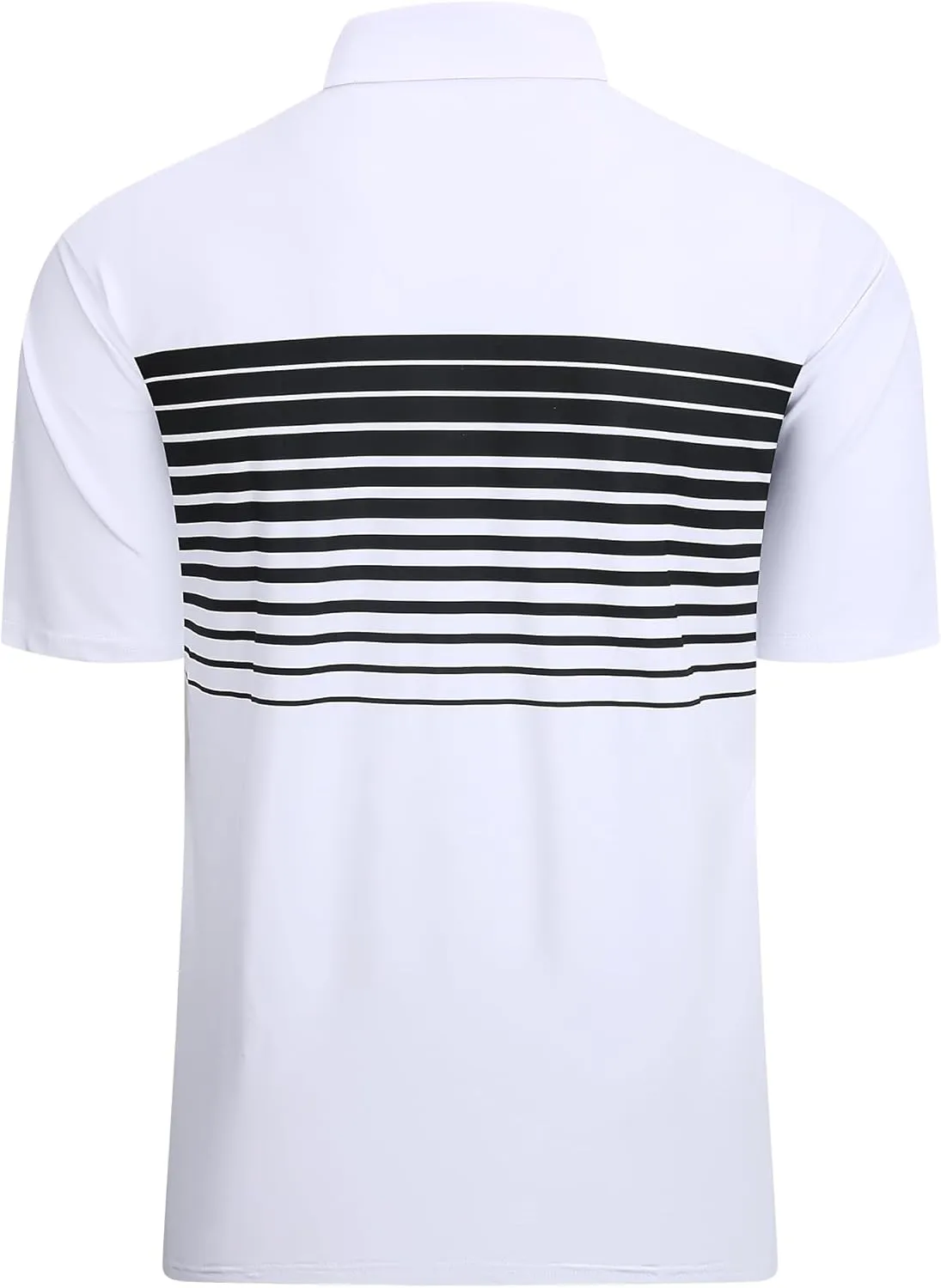 Alex Vando Mens Striped Golf Shirt Moisture Wicking Quick-Dry Sports Polo Shirts