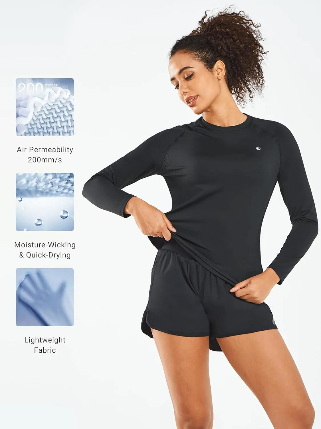 ALLZERO Rash Guard for Women UPF 50  Long Sleeve Sun Shirts Quick Dry SPF Shirts for Workout Hiking Fishing