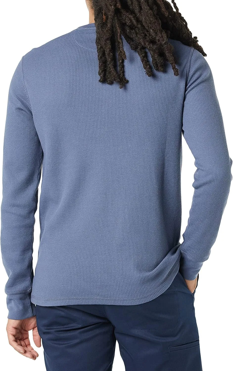 Amazon Essentials Henley Long Sleeve Shirts for Men, Regular-Fit Waffle
