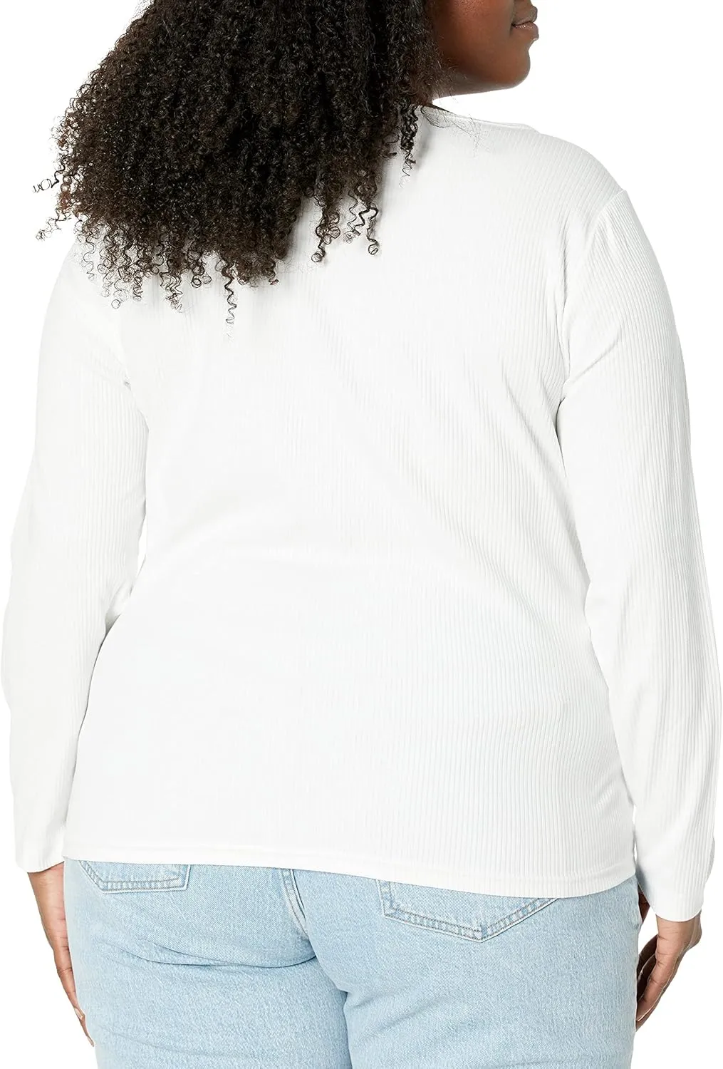 Amazon Essentials Sweater for Women, Long Sleeve Slim-Fit Rib Scoop Neck (Available in Plus Size), Pack of 2
