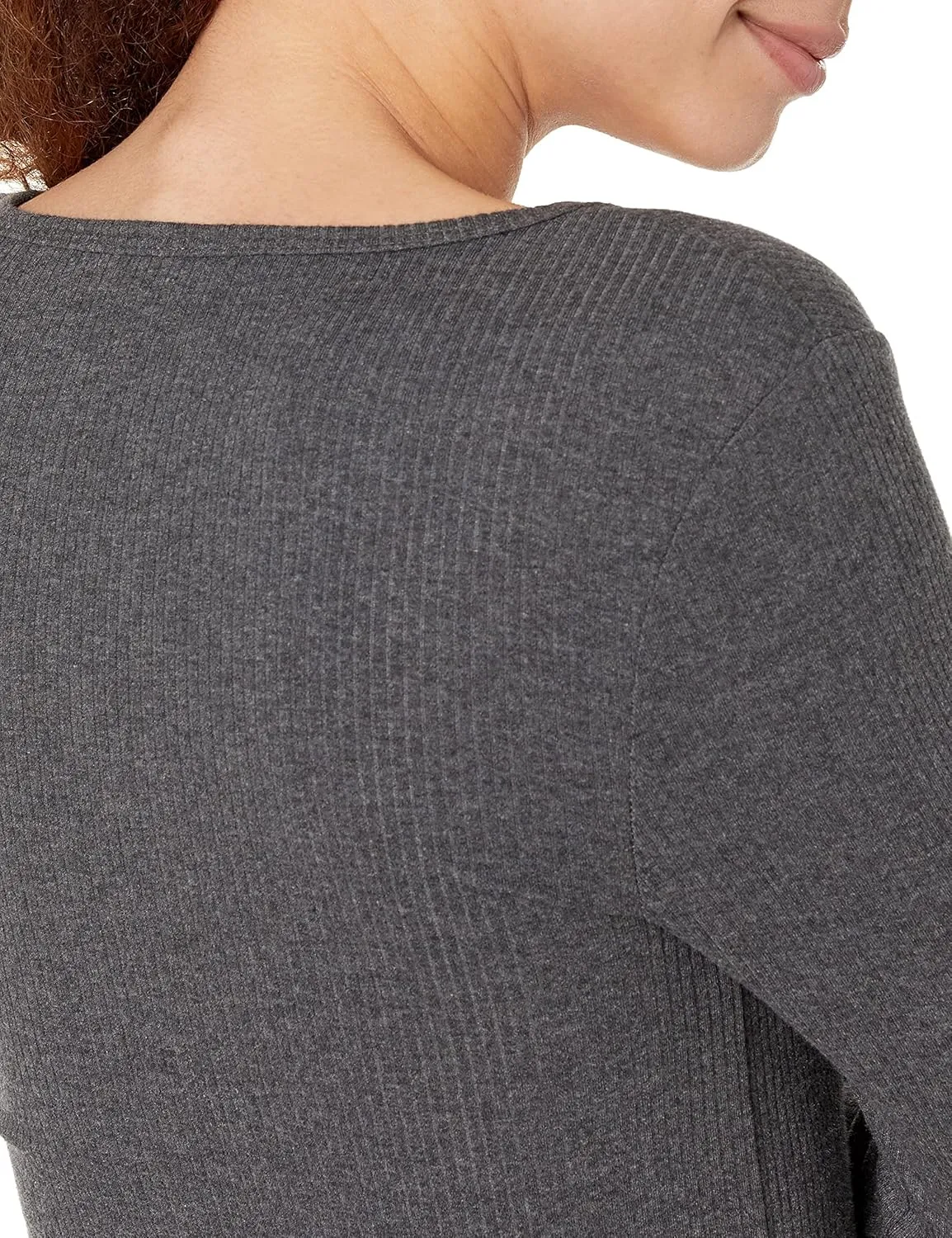 Amazon Essentials Sweater for Women, Long Sleeve Slim-Fit Rib Scoop Neck (Available in Plus Size), Pack of 2