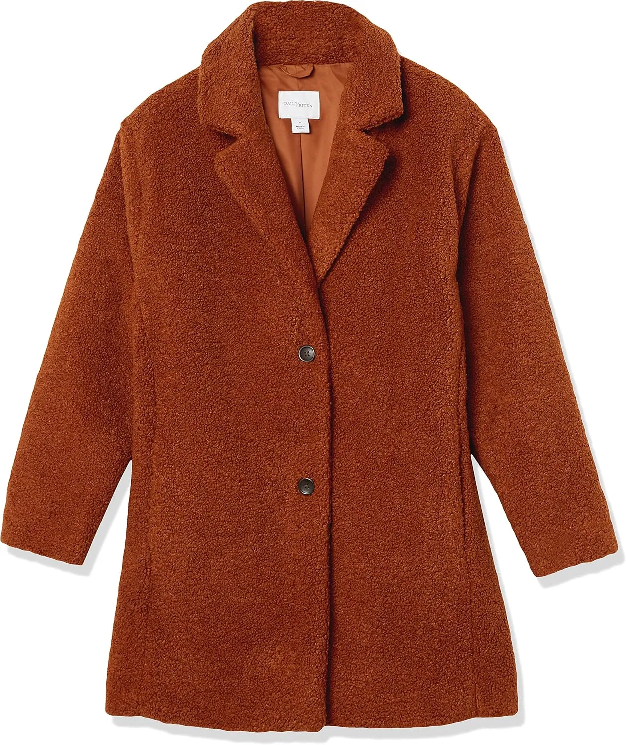 Amazon Essentials Women's Teddy Bear Fleece Oversized-Fit Lapel Jacket (Previously Daily Ritual)