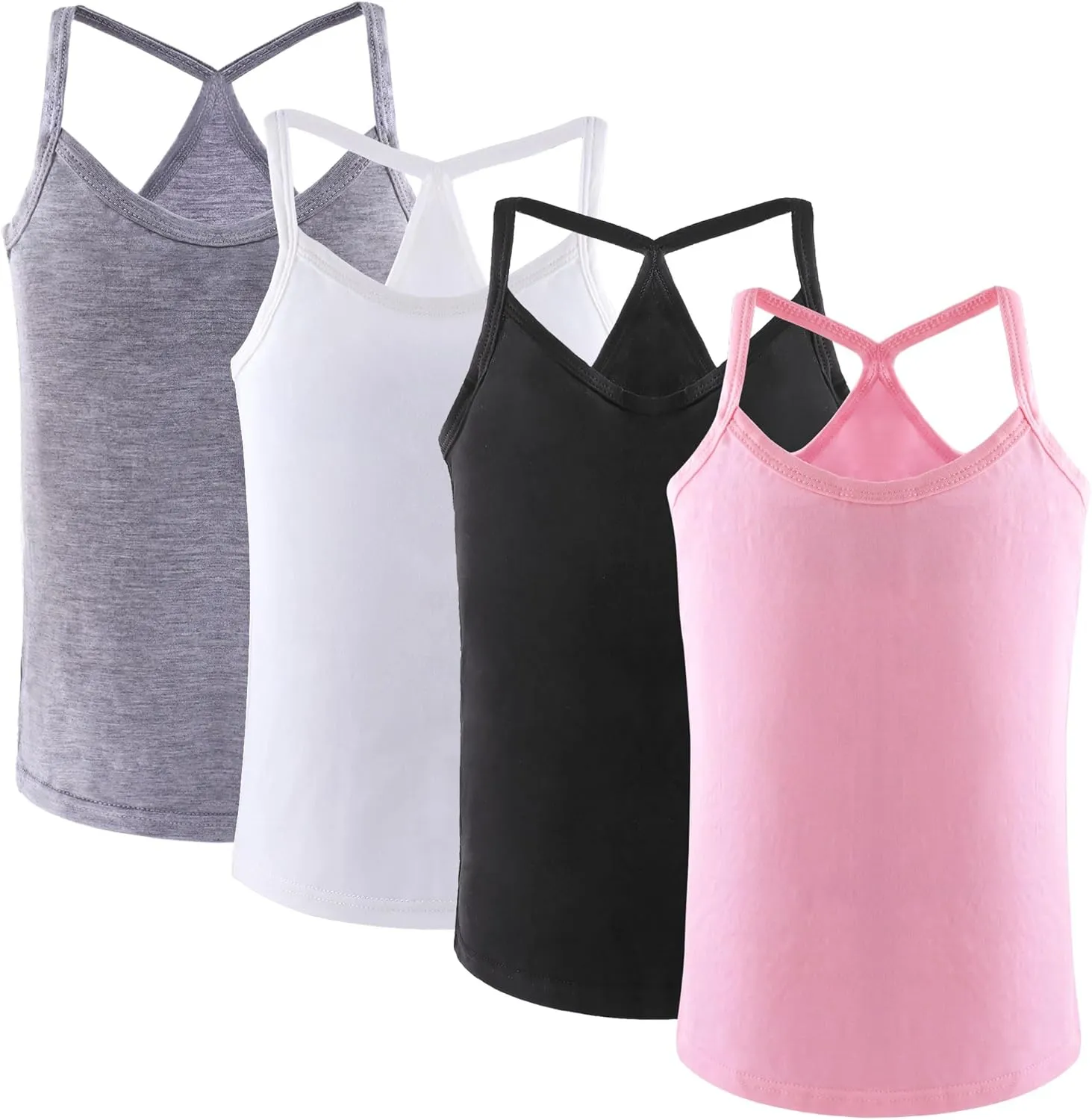 Anktry 2-10 Years Girls Dance Tank Tops Racerback Camisole Undershirts Spaghetti Strap Camis Dance Clothes Tank Tops for Girl