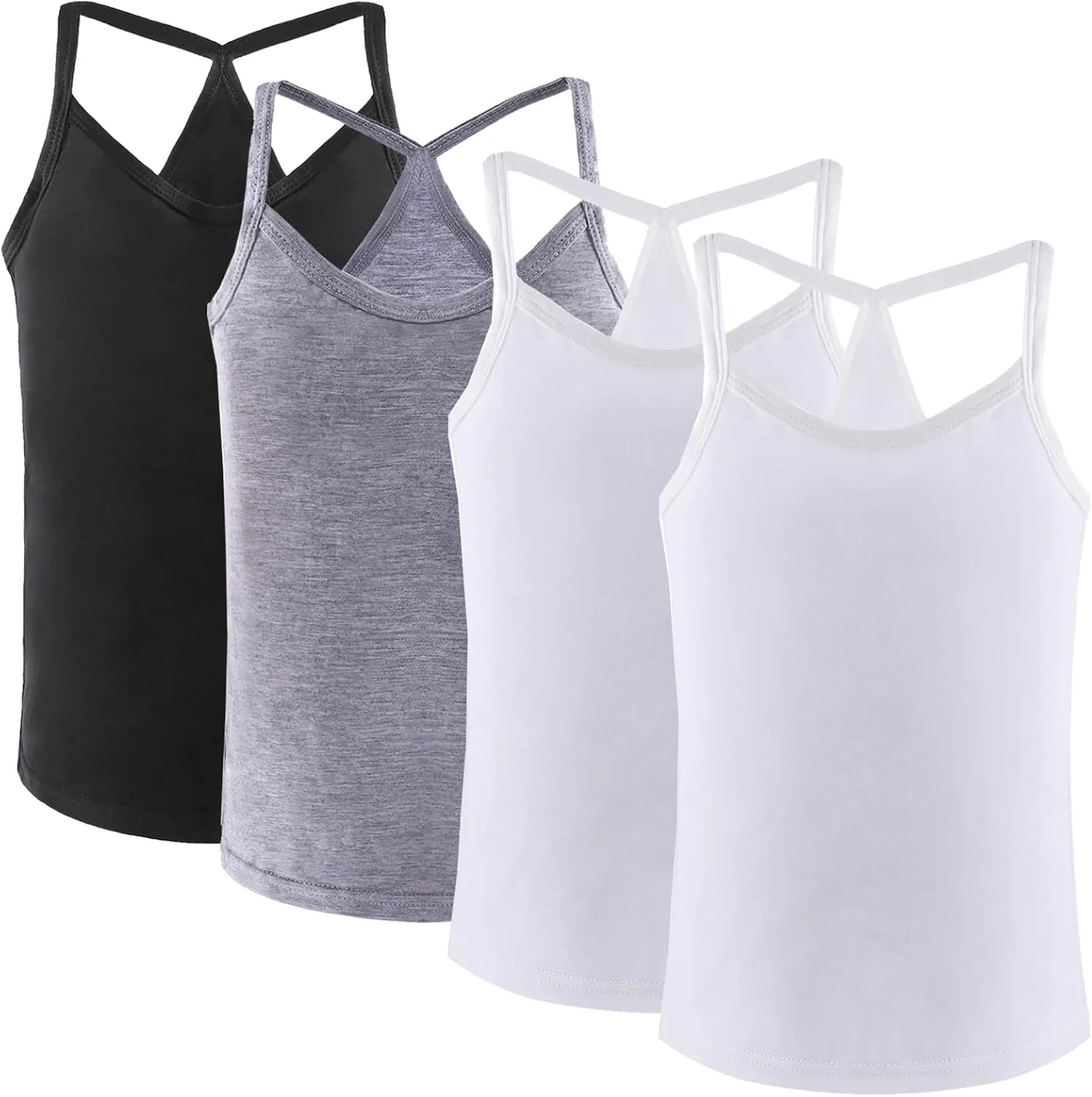 Anktry 2-10 Years Girls Dance Tank Tops Racerback Camisole Undershirts Spaghetti Strap Camis Dance Clothes Tank Tops for Girl