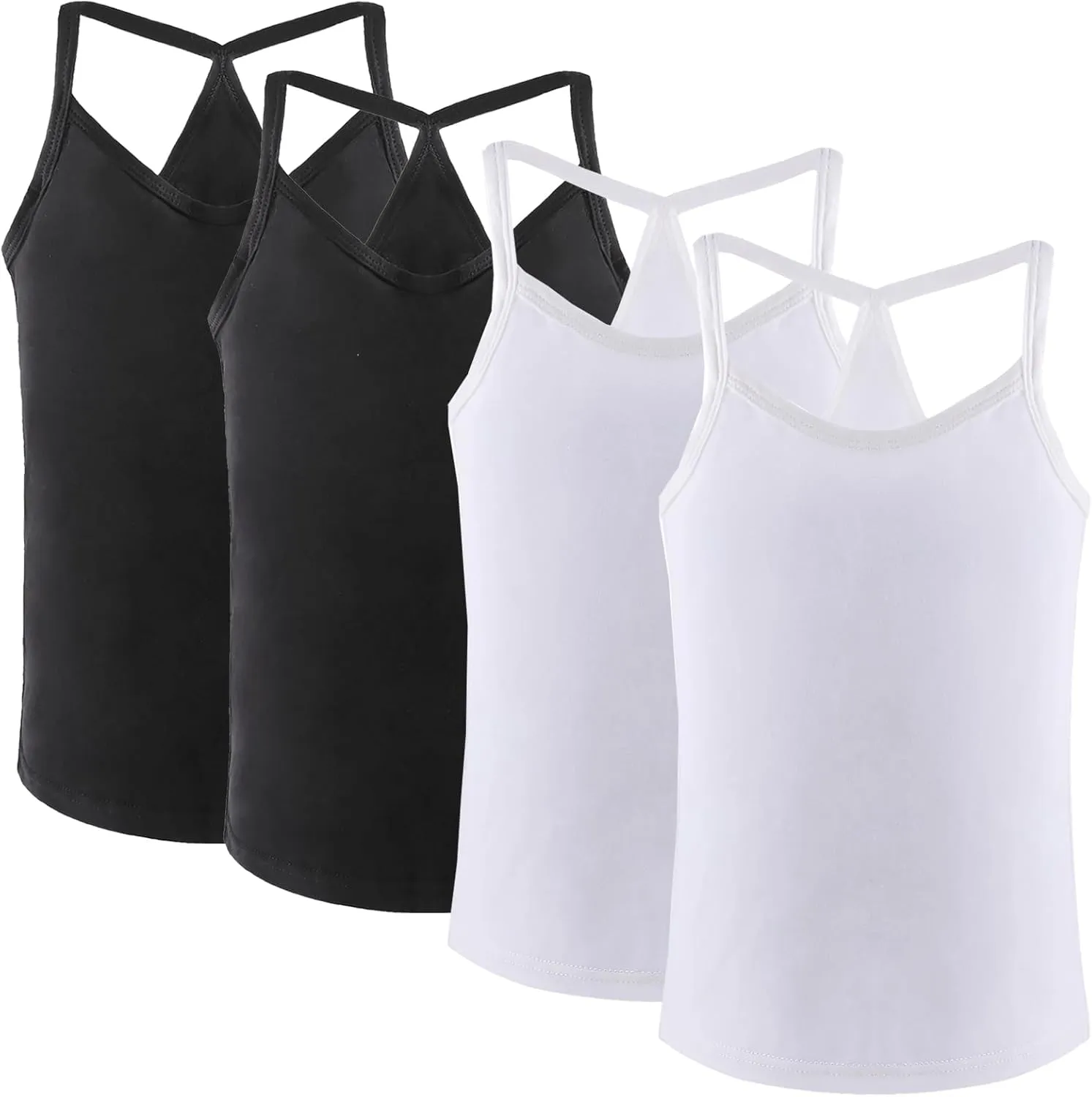 Anktry 2-10 Years Girls Dance Tank Tops Racerback Camisole Undershirts Spaghetti Strap Camis Dance Clothes Tank Tops for Girl