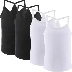 Anktry 2-10 Years Girls Dance Tank Tops Racerback Camisole Undershirts Spaghetti Strap Camis Dance Clothes Tank Tops for Girl