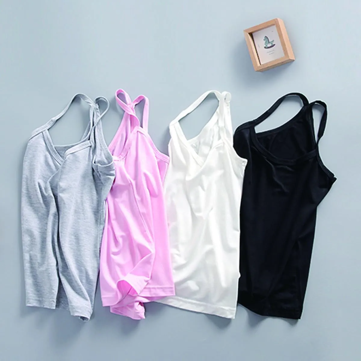 Anktry 2-10 Years Girls Dance Tank Tops Racerback Camisole Undershirts Spaghetti Strap Camis Dance Clothes Tank Tops for Girl