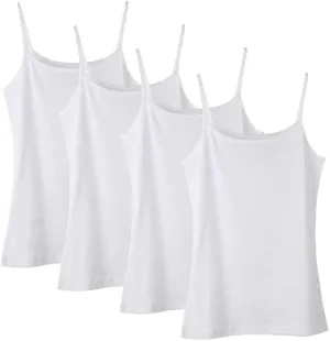 Anktry 2-8 Years Little Girls Soft Camisole Undershirts 4 Pack Kids Comfort Breathable Tank Tops