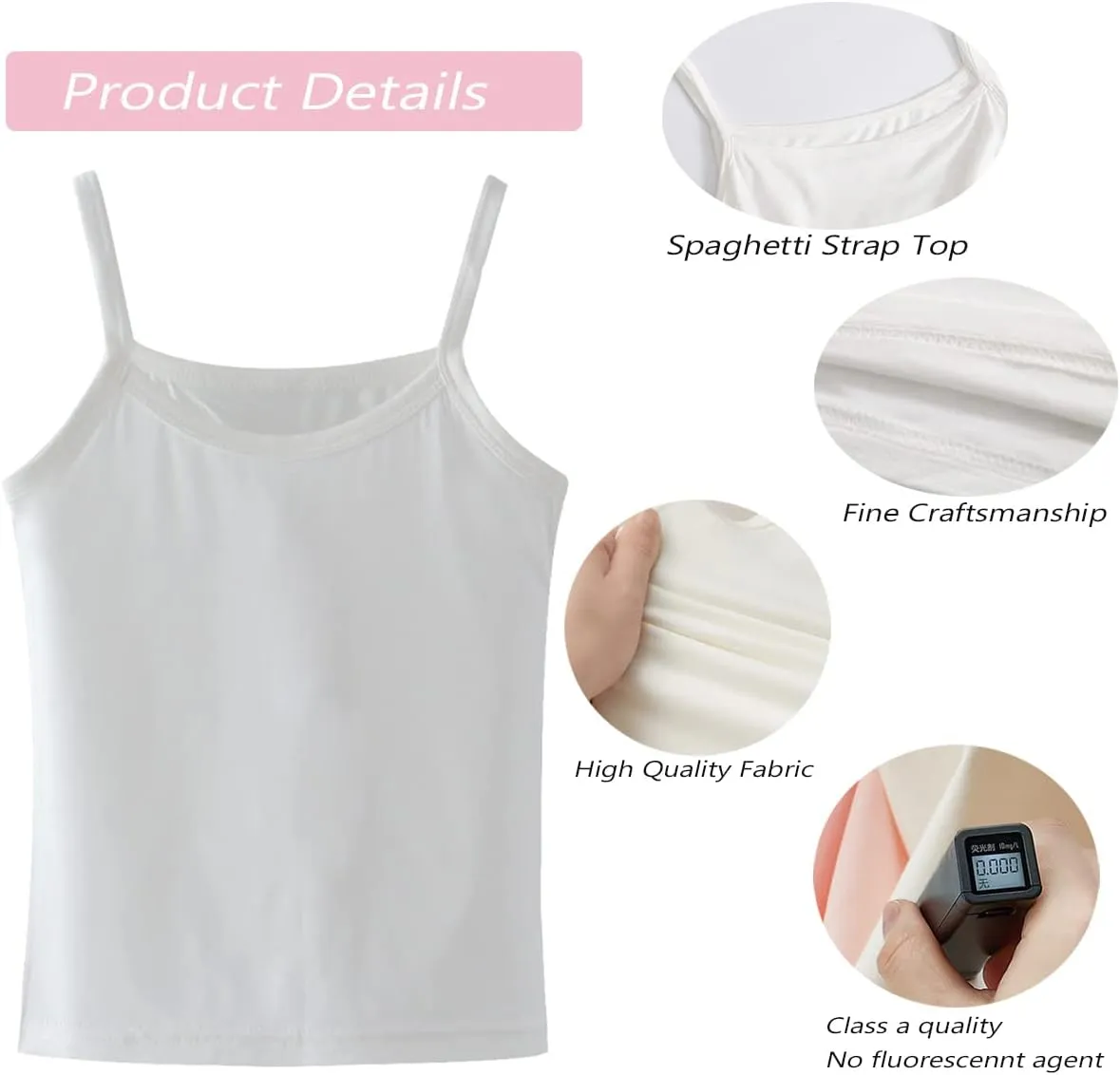 Anktry 2-8 Years Little Girls Soft Camisole Undershirts 4 Pack Kids Comfort Breathable Tank Tops