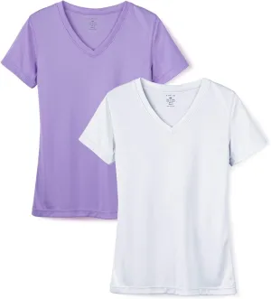 ATHLIO Women's V-Neck Rash Guard Swim Shirts, UPF 50  UV Protection Short Sleeve T-Shirts, Quick Dry Water Shirts
