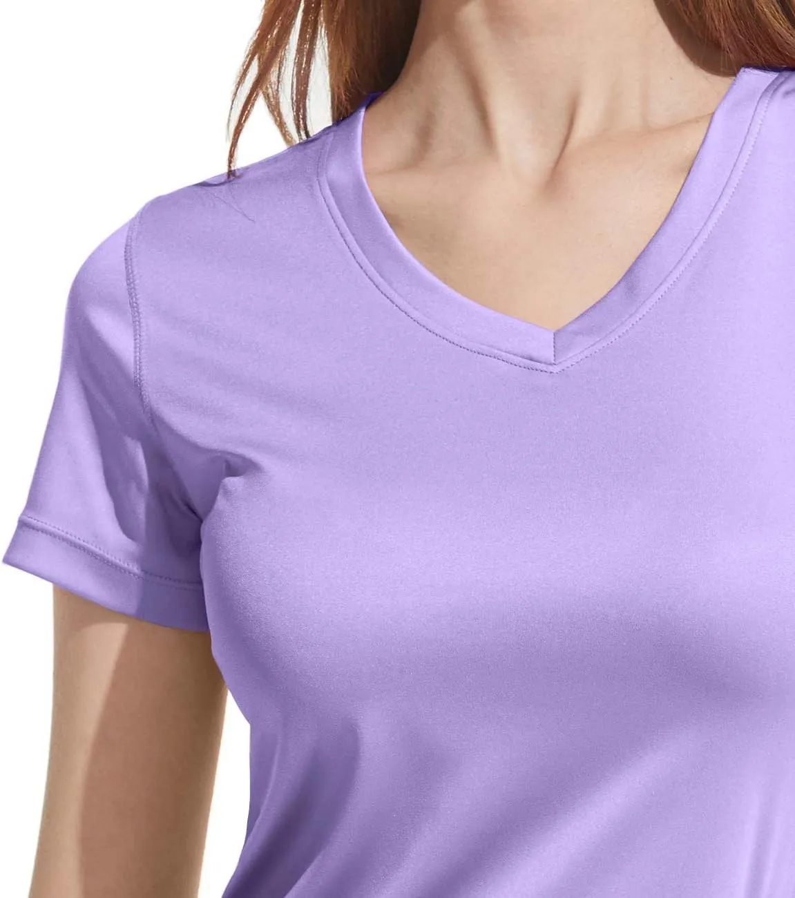 ATHLIO Women's V-Neck Rash Guard Swim Shirts, UPF 50  UV Protection Short Sleeve T-Shirts, Quick Dry Water Shirts