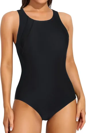 ATTRACO Womens One Piece Swimsuit Athletic Bathing Suits Training Sport Swimwear for Women