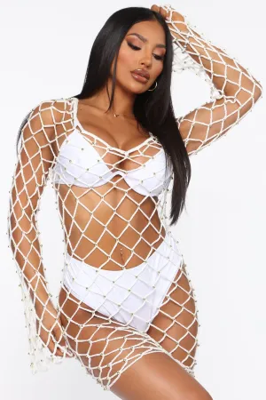 Baja Cali Crochet Cover Up Dress - White