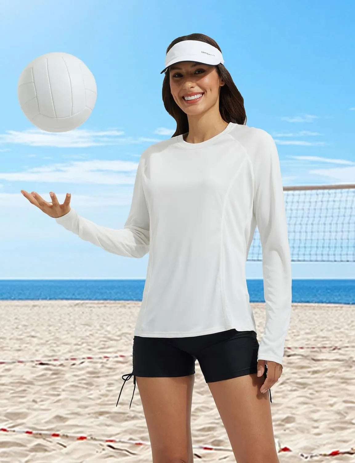 baleaf Rash Guard for Women Swim Shirts UPF 50  UV Sun Protection Long Sleeve Swimsuit Top Zipper Pocket Thumbhole