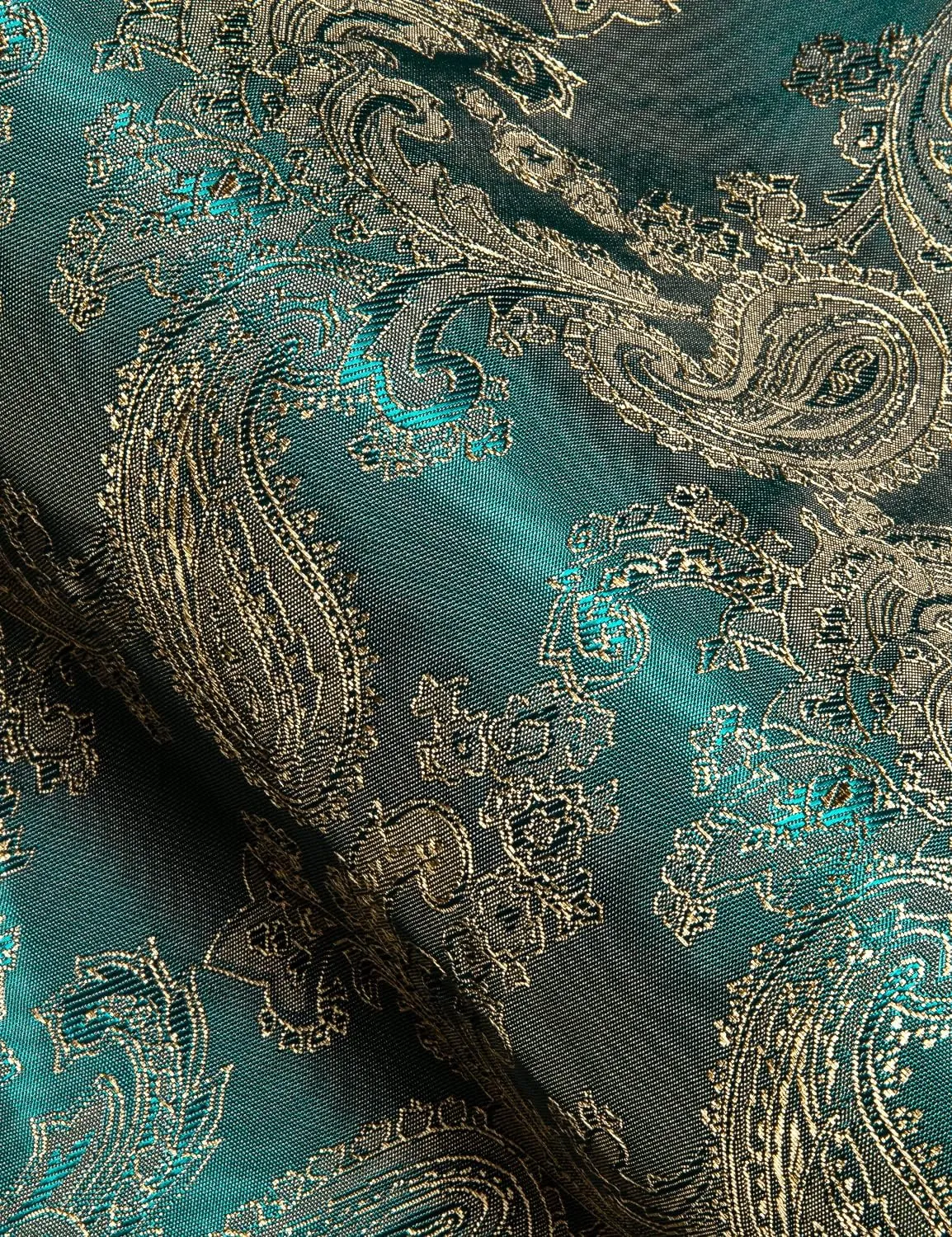 Barry.Wang Men's Silk Shirts Short Sleeve Western Designer Button Down Paisley Shirt Casual Beach Summer Party Mexico