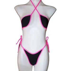 Beach Bikini No.60 Black Pink Nipple Covers