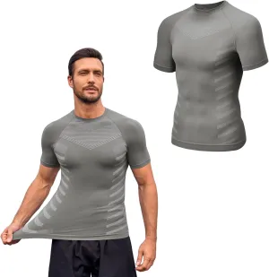 Beotyshow Gynecomastia Compression Shirts Short Sleeve Slimming Body Shaper Shapewear Workout T Shirts Undershirts