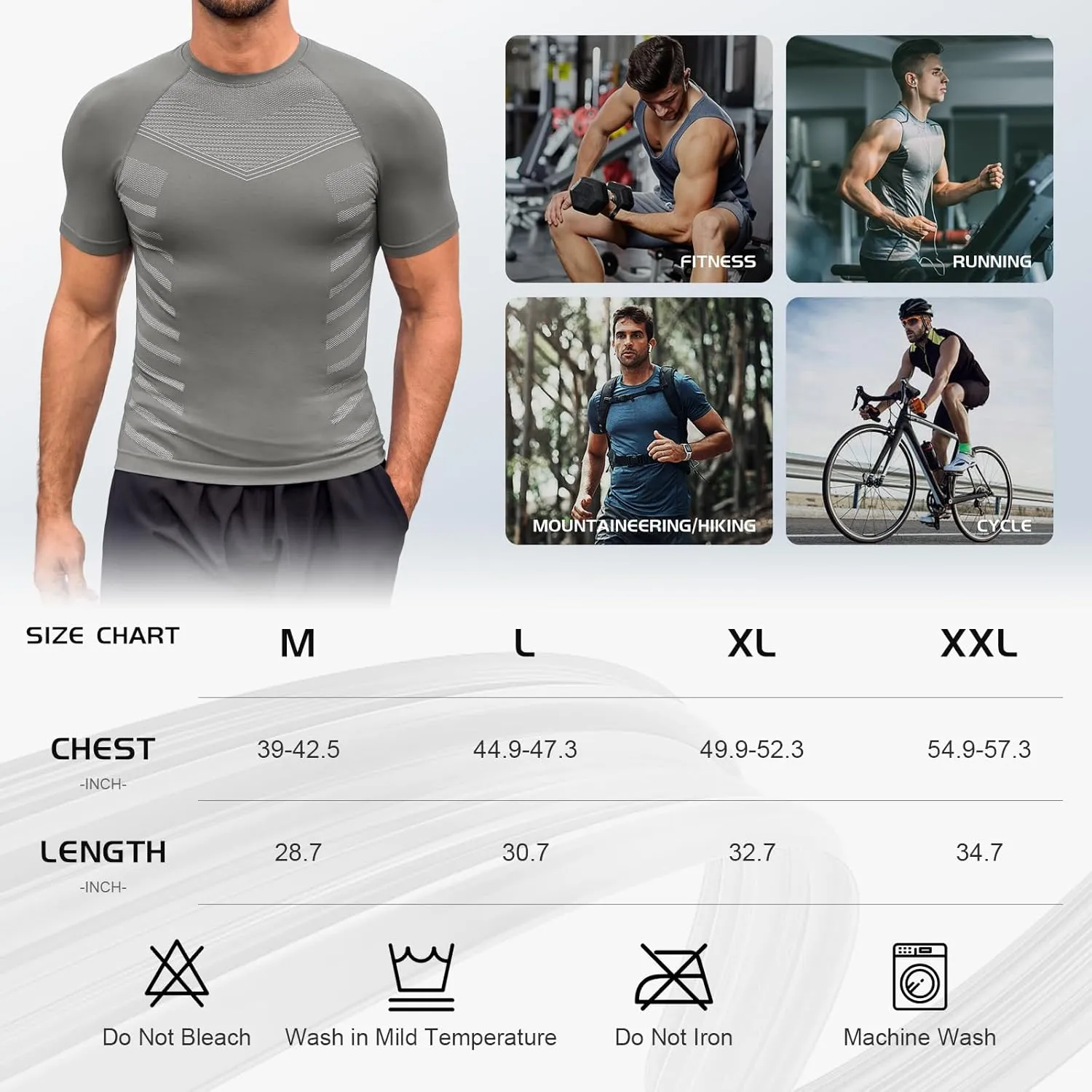 Beotyshow Gynecomastia Compression Shirts Short Sleeve Slimming Body Shaper Shapewear Workout T Shirts Undershirts