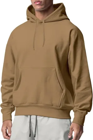 Big and Tall Hoodies for Men Heavyweight Long Sleeve Solid Hooded Sweatshirts Loose Sport Pullover Shirt Fall Clothes
