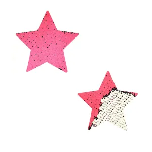 Bitchin' NEON Pink & Silver Flip Sequin Starry Nights Small Body Stickers 6PK