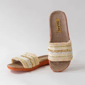 Boho Slides | Cream: