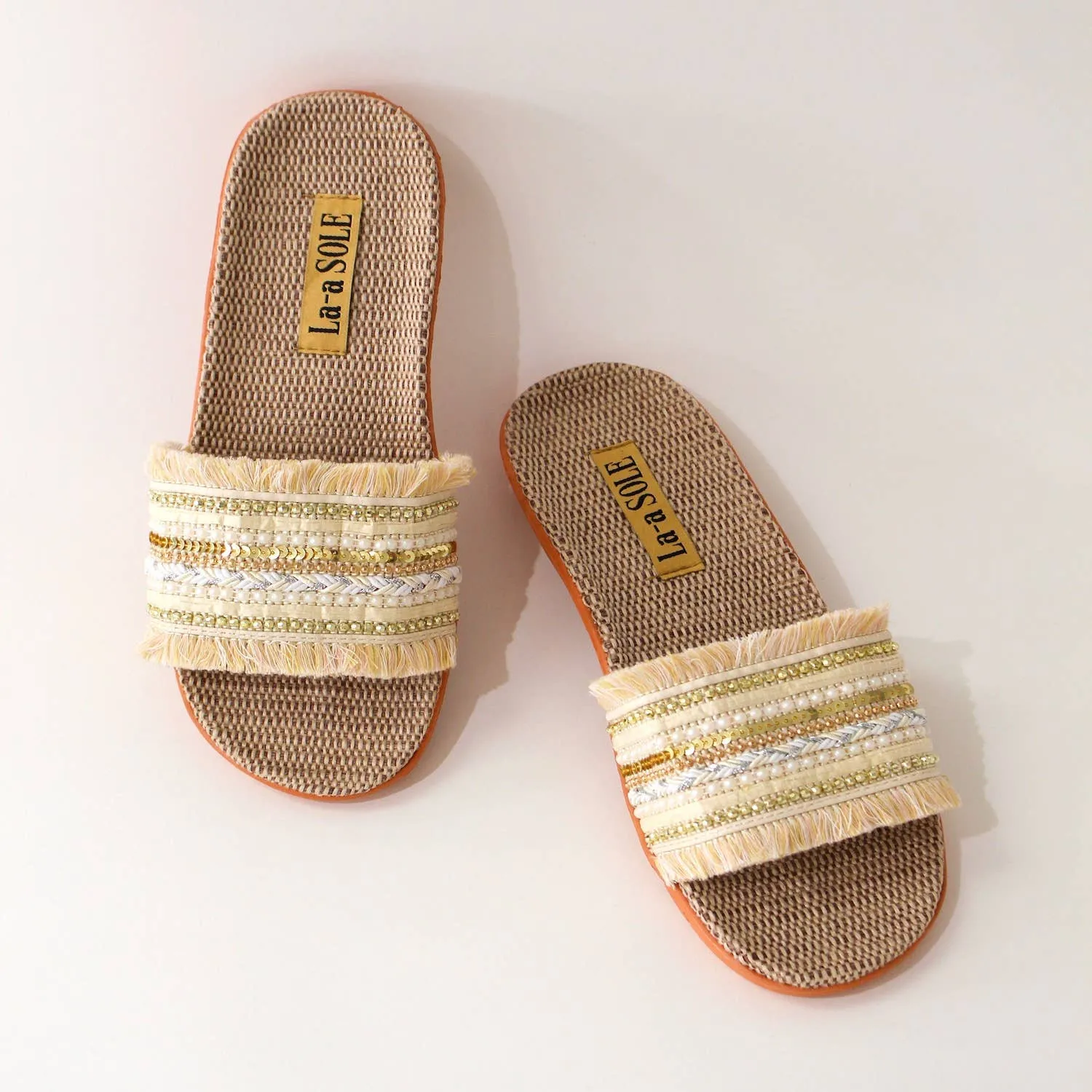 Boho Slides | Cream: