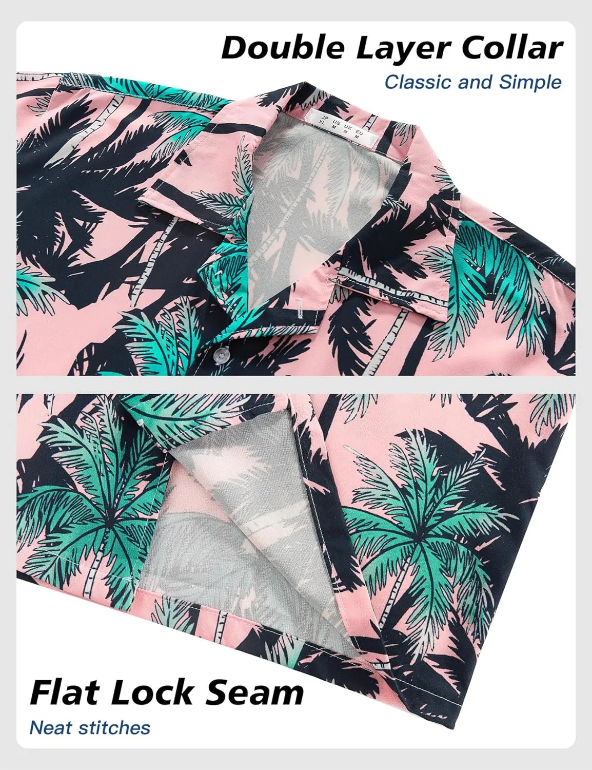 BOJIN Men's Hawaiian Shirts Short Sleeve Button Down Casual Shirts Summer Printed Tropical Floral Aloha Beach Shirts