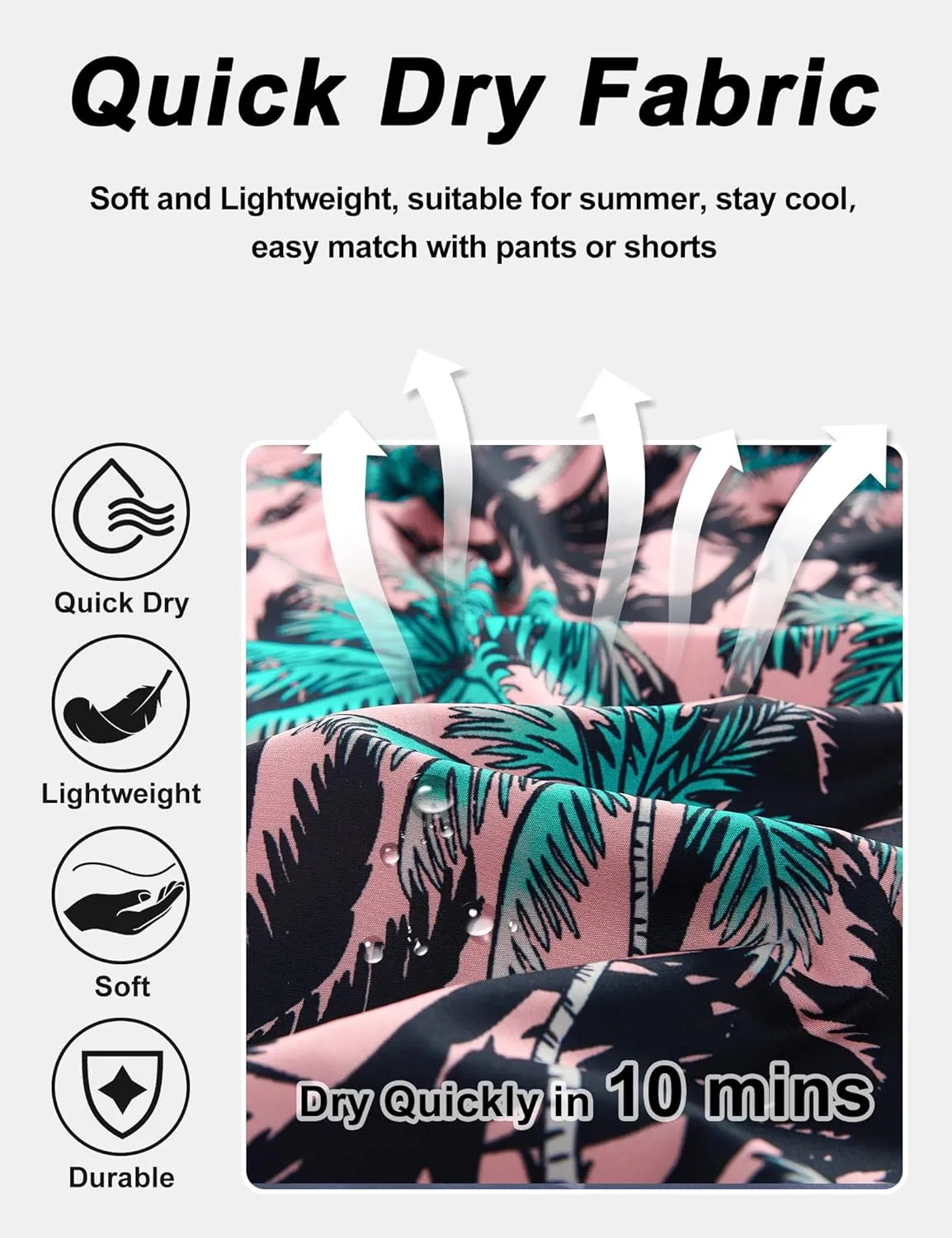 BOJIN Men's Hawaiian Shirts Short Sleeve Button Down Casual Shirts Summer Printed Tropical Floral Aloha Beach Shirts